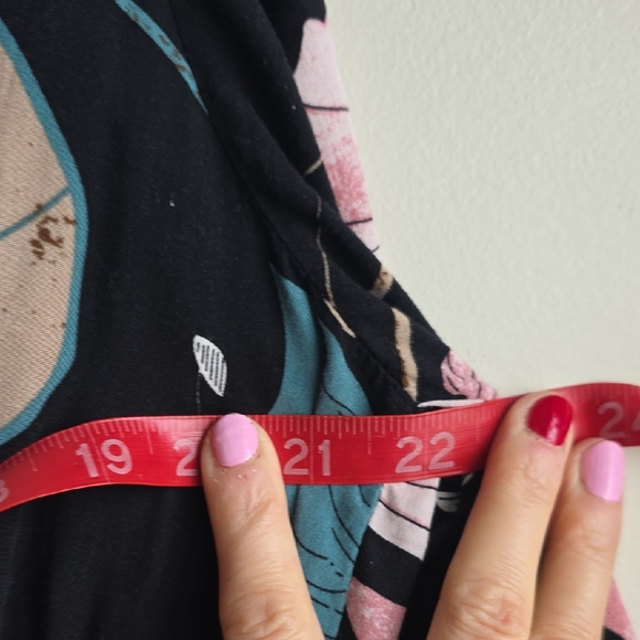 Womens Vintage Boho Button Up Split Floral Print Flowy Party Dress Floral Pink  - Picture 11 of 12